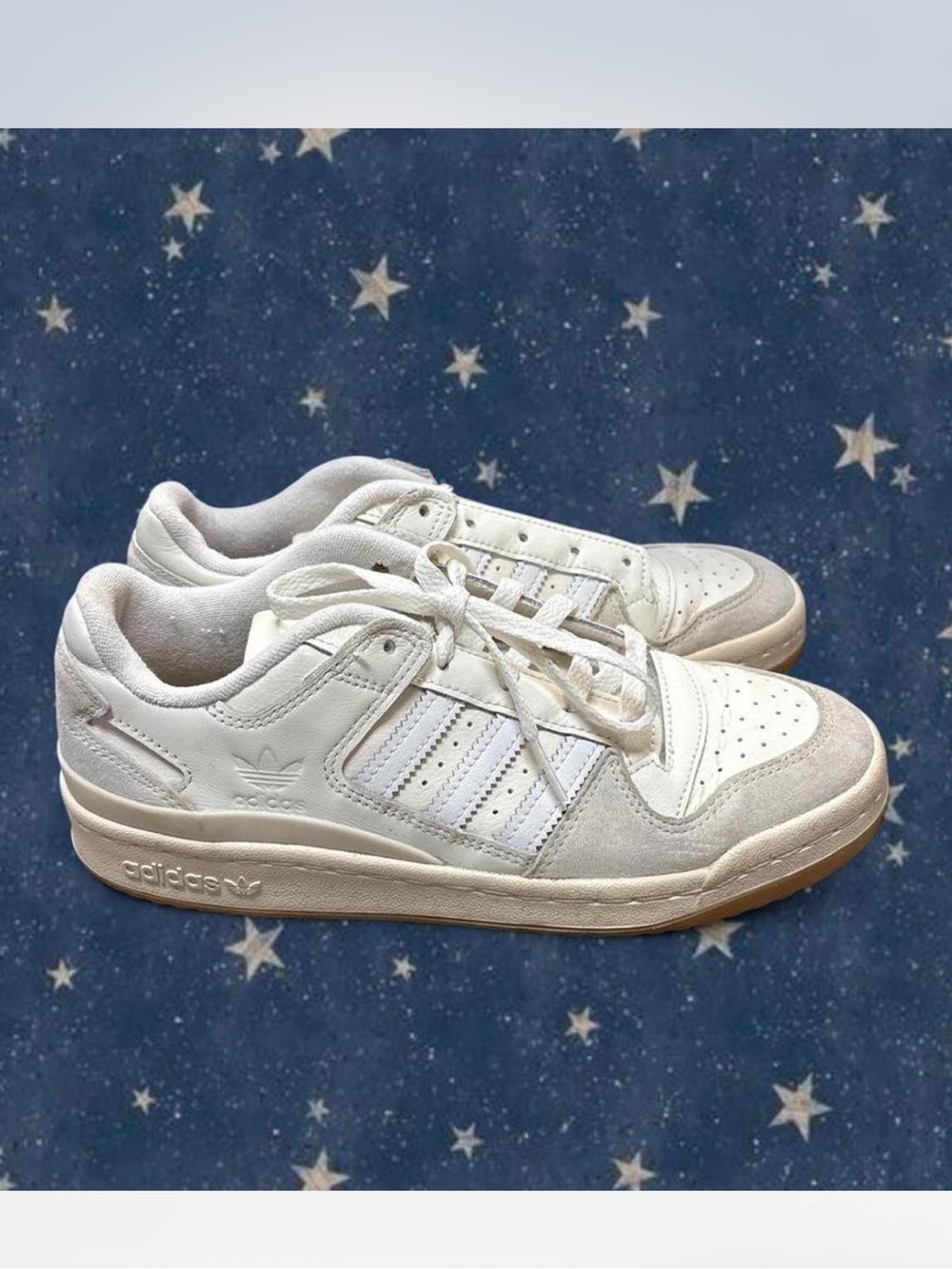 adidas Cream and White Low-Top Sneakers